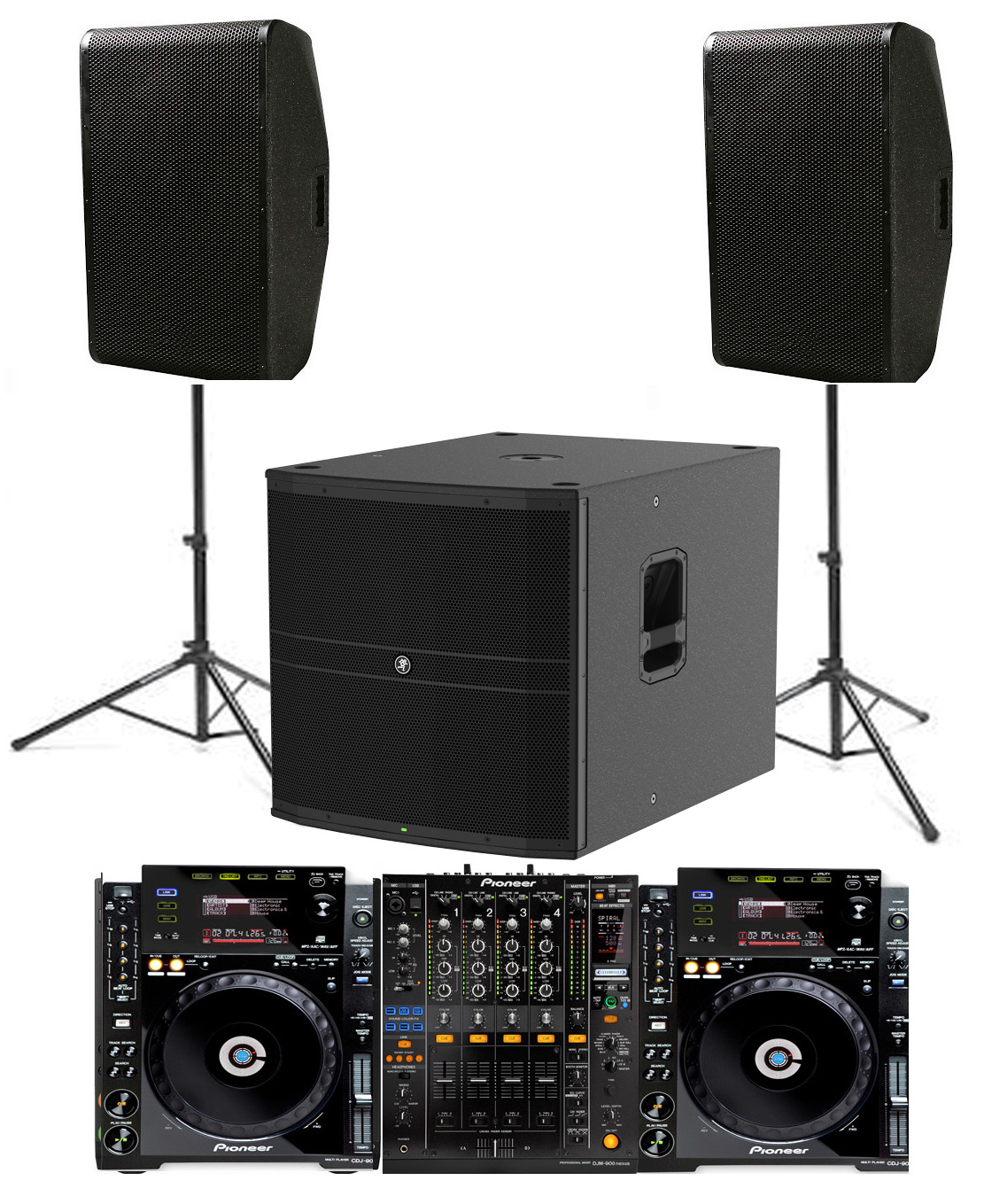 CDJ2000NXS and DJM900NXS with DJ Speakers and sub