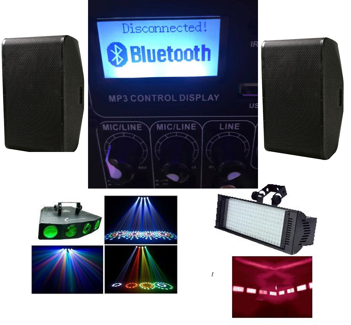 Bluetooth sound system with disco lights